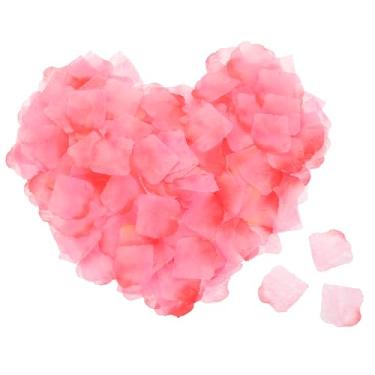 Imagem de Pétalas de rosa de flores artificiais de seda, rosa, flores vermelhas para casamento, 5 cm x 5 cm para centros de mesa de casamento, decoração de festa, pacote com 1200