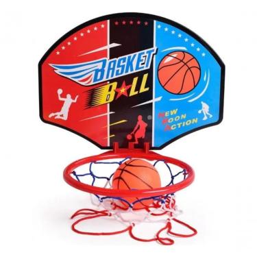 Imagem de Kit Mini Tabela Basquete Cesta Bola E Bomba Nba Parede Brinq