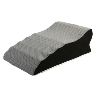 Imagem de ＫＬＫＣＭＳ Almofada de cunha para cama, almofada inclinada, moderna e multifuncional, de apoio para descanso de adultos na cama, para dormir em casa, no sofá, no, Cinza Escuro
