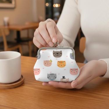 Imagem de Pequena bolsa floral com design de porta-moedas, mini carteira floral com moldura Kiss Lock para mulheres, chaves, cartões, porta-dinheiro, Branco 2