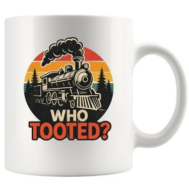 Imagem de Panvola Who Tooted Train Lovers Gifts For Women Men Retro Steam Engine Railroad Engineers Train Drivers Novelty Drinkware Caneca de cerâmica 325 ml branca