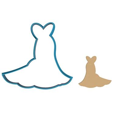 Imagem de Vestido de noiva - vestido de noiva - traje de casamento - vestido de casamento - vestuário - vestido de dama de honra - casamento - traje de noiva - cortador de biscoito/biscoito de açúcar/fondant