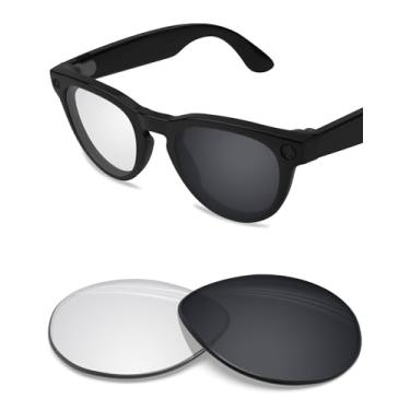 Imagem de BLAZERBUCK Lentes de reposição polarizadas anti-sal para óculos RayBan Meta Headliner RW4013F (Gen 2) 51 mm AI Glasses, Fotocromático transparente a preto, 0