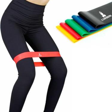Imagem de Kit Mini Band 5 Faixas elásticas Exercício Funcional pilates ginástica