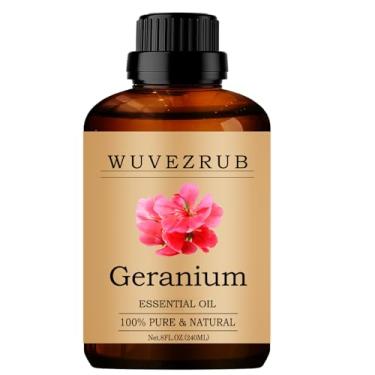 Imagem de Wuvezrub Óleos essenciais de gerânio 240 ml, óleo essencial de gerânio puro para difusor de aromaterapia - 20 ml