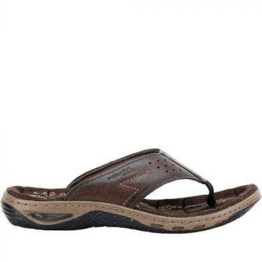 Imagem de Chinelo Masculino Pegada Couro De Dedo Amortech Cravo, Cravo, 43