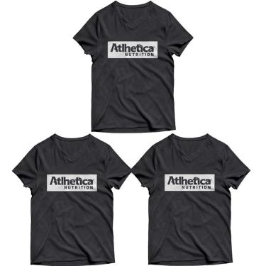 Imagem de Kit 3X Camiseta Masculina - Atlhetica Nutrition Cinza G - Atlhetica Nutrition-Masculino