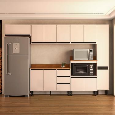 Imagem de Cozinha Modulada 6 Peças com Tampo Koya Politorno - Creme