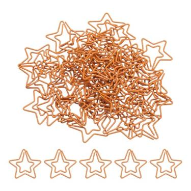 Imagem de PATIKIL 100 peças de clipe de papel, clipe de papel estrela, pequeno, fofo, à prova de ferrugem, agendador de metal para escritório, casa, marcador de livro para escritório, casa, 29 mm, laranja