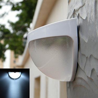 Imagem de Lâmpada LED sem fio de energia solar para montagem em parede, sensor de luz para jardim, calha, cerca, parede, telhado, quintal, porta, entrada, caminhos, pátios, uso branco