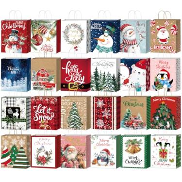 Imagem de Nimbbex 24 sacos de papel de presente de Natal (vermelho)