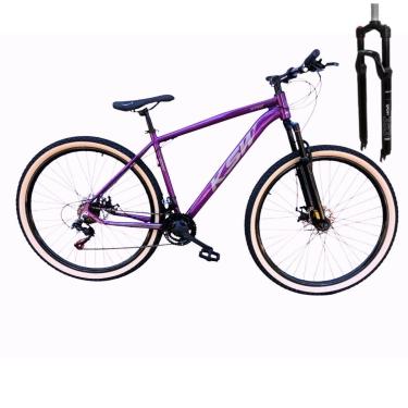 Imagem de Bicicleta Ksw Aro 29  Trava no Ombro 24 Velocidades Pneus Faixa Amarelo-Unissex