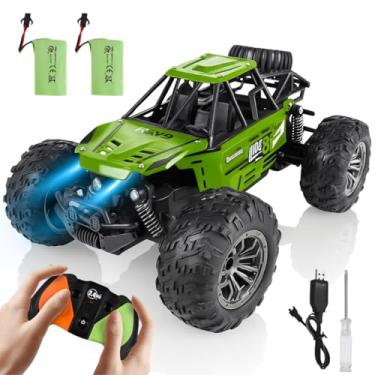 Imagem de Carrinho De Controle Remoto Off Road Recarregável Buggy Monster Truck Estilo 4x4 Com 2 Baterias (Verde)
