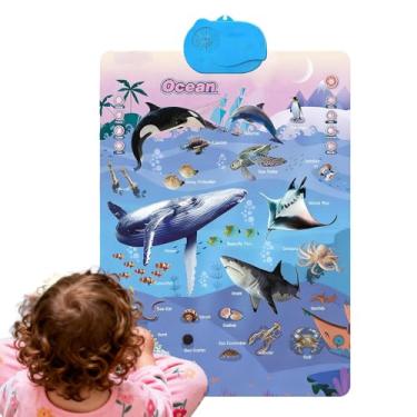 Imagem de De Parede Para Crianças | Brinquedo Interativo em Inglês,Poster Eletrônico Interativo Falante - Para Crianças Em Sala De Aula Creche Jardim De Infância Berçário E Sala De