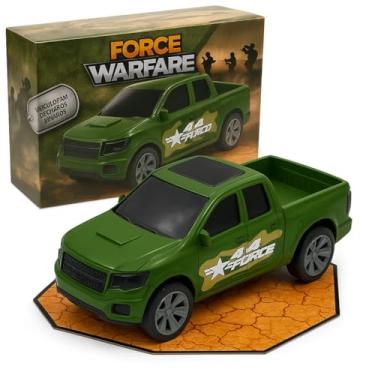 Imagem de Force Warfare Caminhonete Militar Verde, Carro de Brinquedo Temático de Guerra, Veículo em Miniatura com Acabamento Fosco, Modelo 4x4