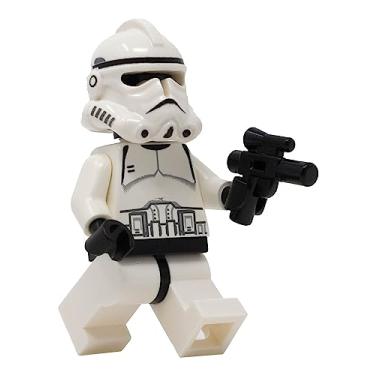Imagem de LEGO Star Wars: White Ep 3 Clone Trooper Minifigure (Phase 2) with Blaster Blue