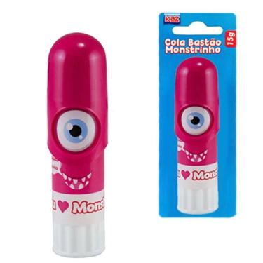 Imagem de Cola Escolar Bastão Monstrinho Pink - 15g - Kz5015pk - Kaz