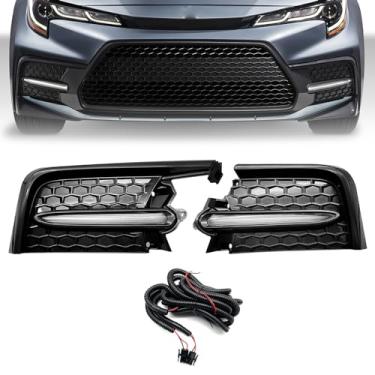 Imagem de Faróis de neblina de LED compatíveis com Toyota Corolla SE XSE 2020 2021 2022, um par de faróis de neblina dianteiros com arnês e bisel - lente transparente