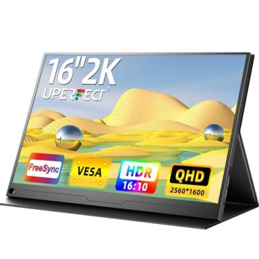 Imagem de UPERFECT Monitor Portátil 16” QLED 2.5K 2560x1600 HDR FreeSync, Brilho 500 Nits, Tela Fosca 120% sRGB, Suporte VESA & Capa Magnética, Segunda Tela para Notebook, PC e Celular