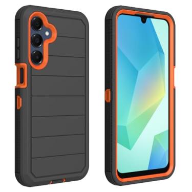 Imagem de AZSXLG Capa protetora 3 em 1 para Samsung Galaxy A16 5G (laranja/preta, A16) para Samsung Galaxy A16 5G para Samsung Galaxy A16 5G
