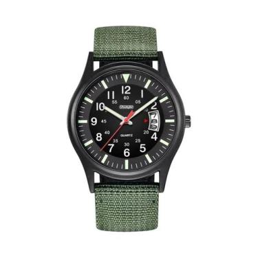 Imagem de Relógio De Pulso Masculino De Moda 2023 Em Nylon Militar Com Calendári