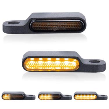 Imagem de TSUNG Luzes de seta de LED sequenciais para motocicleta, pisca-piscas dianteiras, mini marcador de luz universal compatível com Harley Honda, Yamaha, Suzuki, Caferacer, Street Bike Cruiser