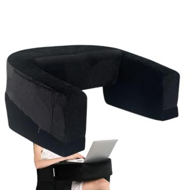 Imagem de Almofada de colo - Almofada de descanso de braço com bolso lateral - Almofada portátil para adultos, dormitório, estudo, chão, quarto, viagem, sofá, carro, cama, jogos, trabalho