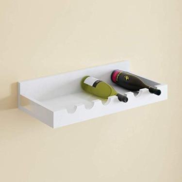 Imagem de Prateleiras de parede de madeira Prateleiras de vinho montadas na parede Prateleiras de parede decorativas para sala de jantar (60 * 26,5 * 12 cm) (Cor: Preto)