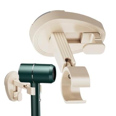 Imagem de Organizador de secador de cabelo | Suporte de ventosa de secador rotativo de 360 graus para parede - Rack de gerenciamento de secador de cabelo para Tolit, apartamento, hotel