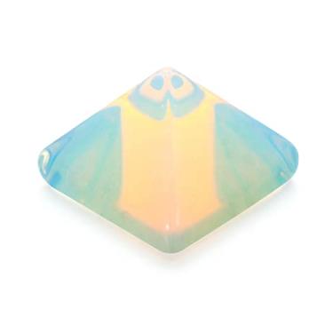 Imagem de Cheio de textura 2 peças ornamentos de pirâmide de pedra natural em miniatura ornamento de cristal de quartzo pedra preciosa decoração de mesa para casa (cor: opala 1,4 x 1,4 cm, tamanho: tamanho