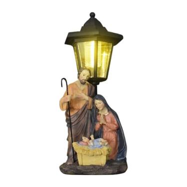 Imagem de Lanterna movida a energia solar, lanternas ao ar livre, luzes de jardim de Jesus - presépio luzes de jardim à prova d'água, decoração de jardim para varanda, pátio, mãe, mulheres, aniversário, Natal