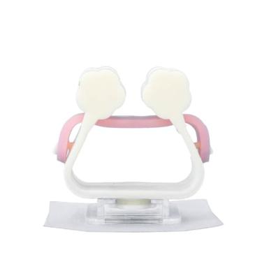 Imagem de Suporte de Parede Autoadesivo para Vassouras e Rodos, Material ABS/Borracha, Branco e Rosa, Capacidade 3kg, Dimensões 2,5x5,5x5cm