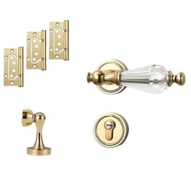 Imagem de Fechadura de alça dividida silenciosa para porta de quarto de porta interna de madeira (cor: D, tamanho: 14,2 cm) (D 14,2 cm)