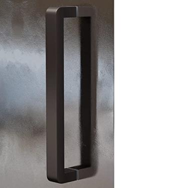 Imagem de STXYANGV Puxadores de porta extra longos para porta de metal de madeira de vidro, canto redondo com acessórios de montagem, alças emparelhadas de aço inoxidável resistente (cor: marrom, tamanho: 142,5
