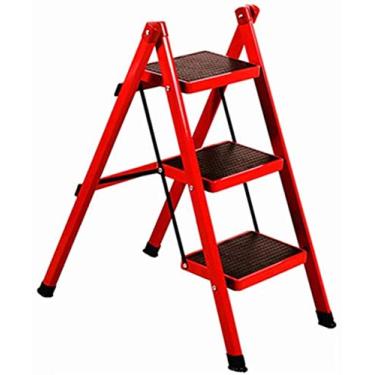 Imagem de ZJYWMM Banqueta dobrável para uso doméstico, pedal de tubo de ferro espesso, escadas internas, cadeira de escada (cor: #1)