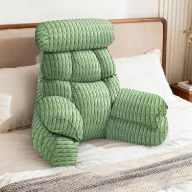 Imagem de FXXUDVNIIN Travesseiro de costas para cama sentado – com apoios de braço de 24 cm, travesseiro de cama para sentar, braços em polegadas para apoio, ideal para ler, assistir TV, jogar e relaxar