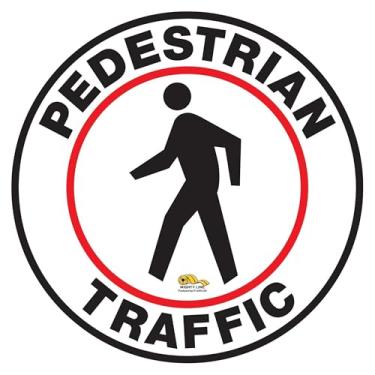 Imagem de Mighty Line Placa de piso para passarela de trânsito de pedestres para segurança, cuidado, aviso, resistente, descasque e cole, adesivo, qualidade industrial, 30,5 cm