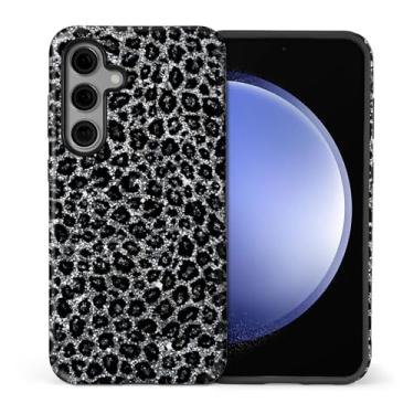 Imagem de TAMEFOX Compatível com Samsung Galaxy S25 Plus, capa protetora antiqueda e arranhões - Estética de guepardo leopardo preto