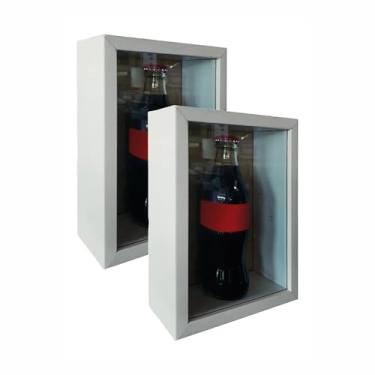 Imagem de KIAGA, Kit 2 Molduras Caixa Alta com Vidro para Quadros Quilling e Scrapbook 20x20-1,5x6,5 Cor:BRANCO;Tamanho:20X20 CM