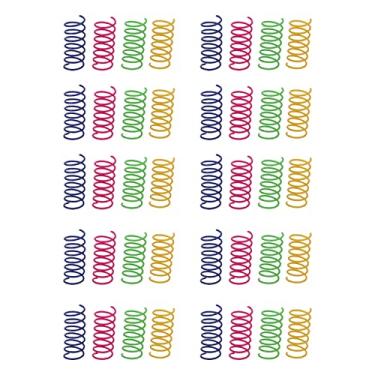 Imagem de YOUTHINK 40 Unidades de Brinquedos de Mola para Gatos, Material ABS Premium de Alta Flexibilidade para Gatinhos Ativos, Brincadeiras Internas e Externas Com Cores Vibrantes para Estimular o Exercício