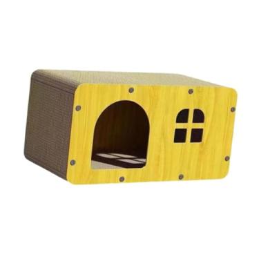 Imagem de IEUDNS Caixa de Arranhar para Gatos, Caixa de Papelão Ondulado, Moagem de Garras, Cama de Descanso, Caverna, S