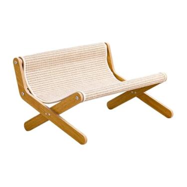 Imagem de Fenteer Cama elevada para felinos, rede de descanso, cadeira para arranhar, berço para animais de estimação, Sisal