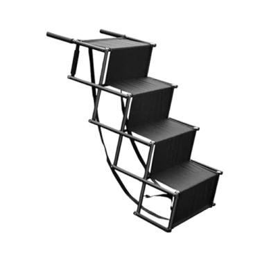 Imagem de IEUDNS Rampa para Cachorro para Carro, Rampa para Escada de Animais de Estimação, Leve, 4 Degraus, Suprimentos para Animais de Estimação, Dobrável para áreas, Preto sem padrão