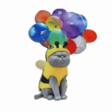 Imagem de KIMISS Balão Colorido Gato Carro Pendurado Ornamentos Interior Pingente de Carro Decoração para Espelho Retrovisor Porta do Pátio (Beecat)