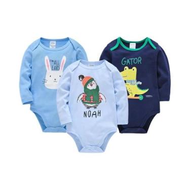 Imagem de Body Infantil De Manga Longa Primavera Outono Estampado Com Desenhos 0