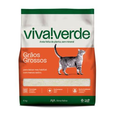 Imagem de Areia Higienica Viva Verde Grãos Grossos 4kg