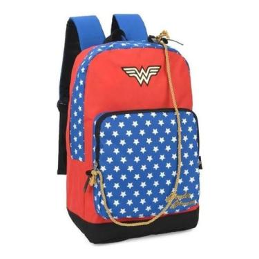 Imagem de Mochila Costas Escolar Juvenil Mulher Maravilha - Preto - Luxcel
