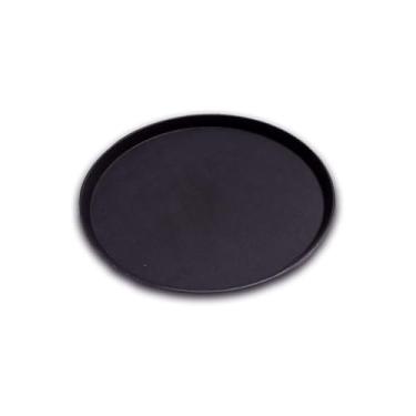 Imagem de Bandeja Redonda Antiderrapante, 40cm, Preta, Plástico, para Bares, Restaurantes, Cafés
