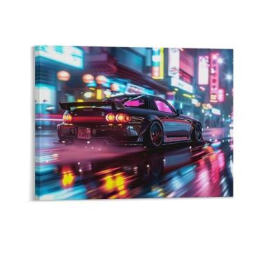 Imagem de HouLaiZhe S2000 Jdm Carro Neon Night Posters Tela Estética Parede Decoração de Parede Impressões Galeria Sala Decoração de Parede para Quarto Sala de Estar Escritório 11 x 14 polegadas (28 x 35 cm)