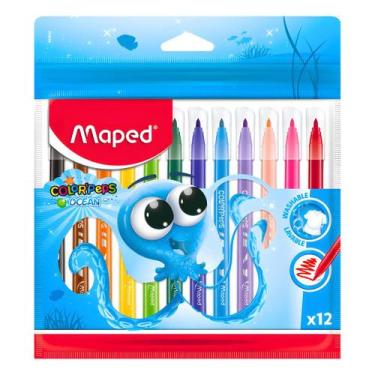 Imagem de Caneta Hidrográfica Color-Peps Ocean Polvo 12 Cores - Maped